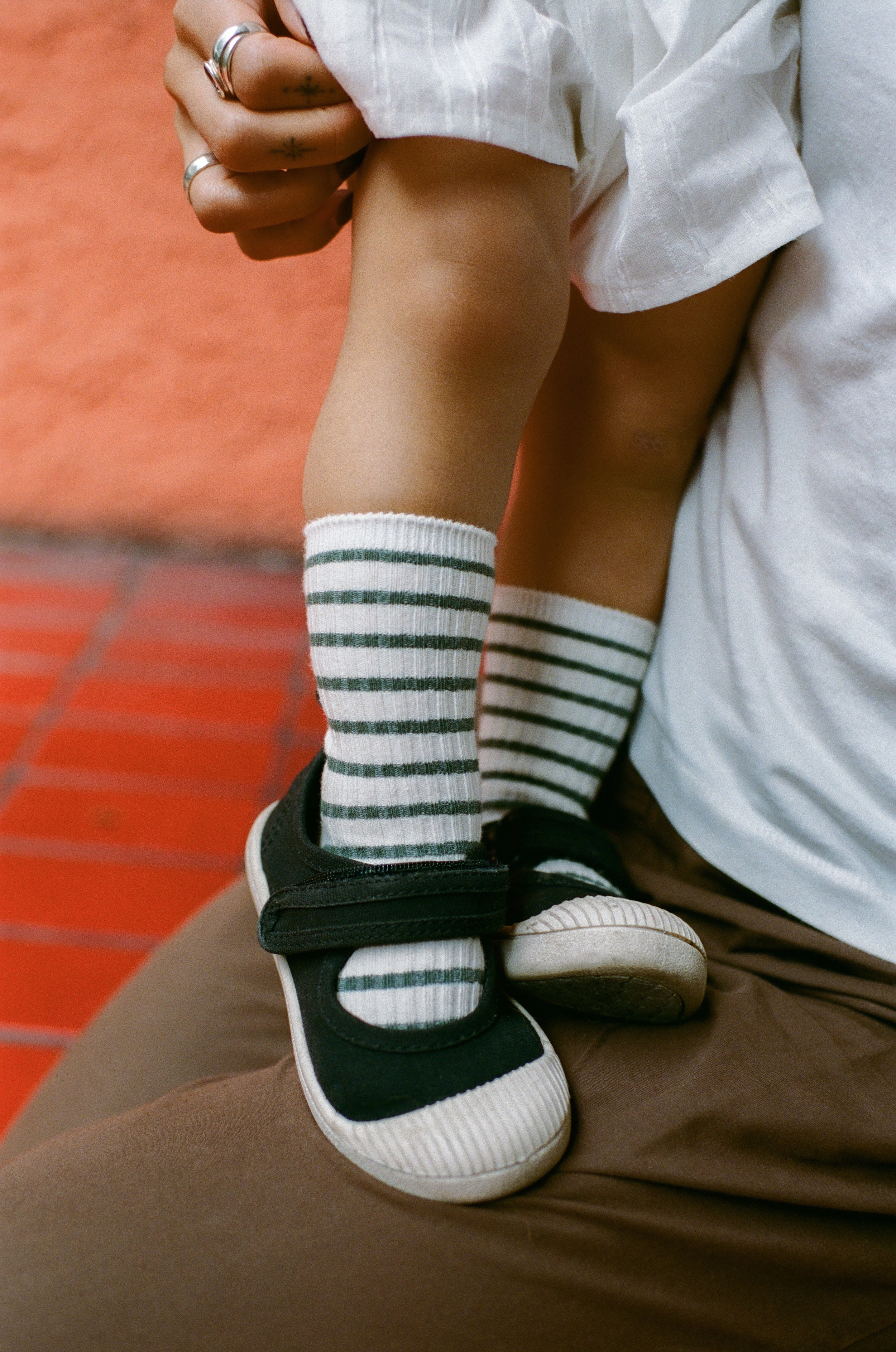 Summer Socks in Green Stripe