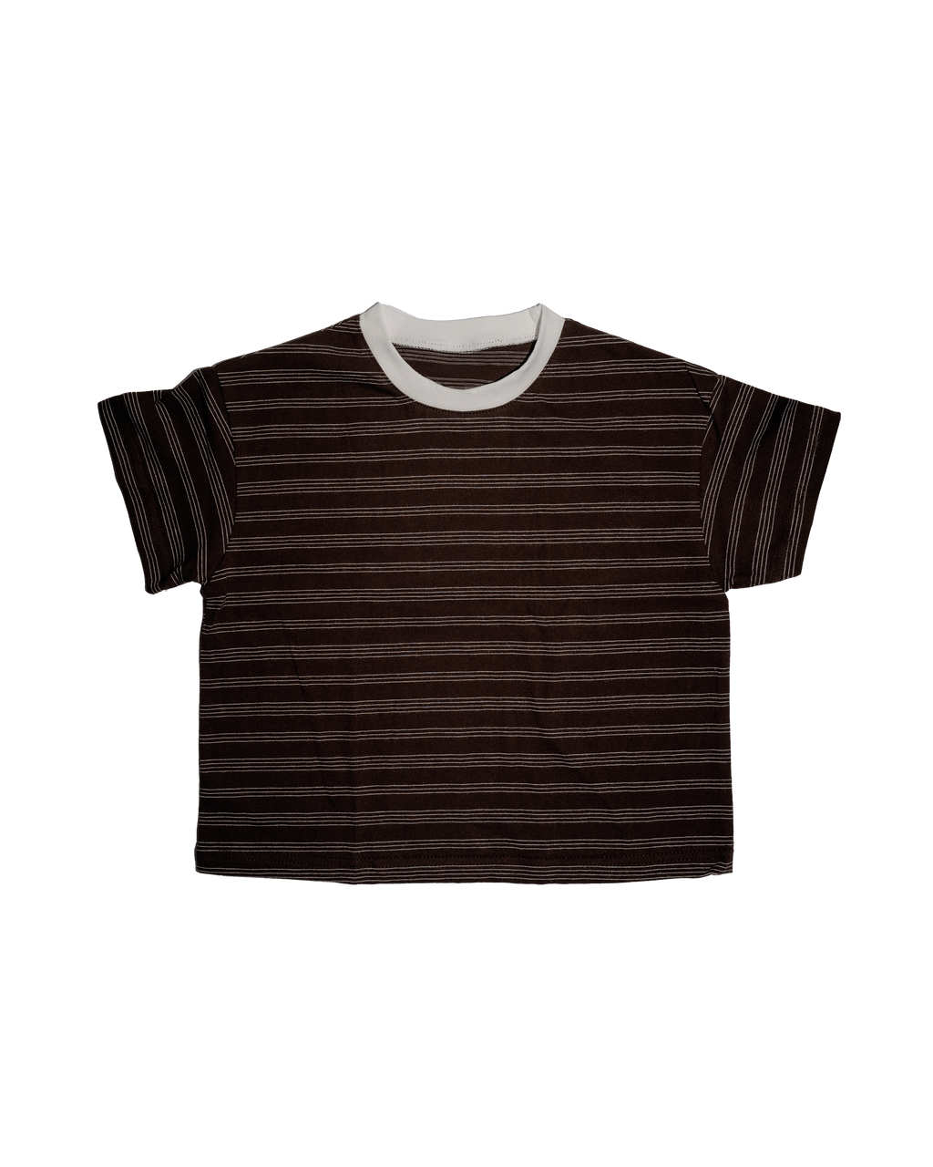 Oversized Striped Tee in Brown