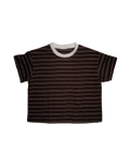 Oversized Striped Tee in Brown