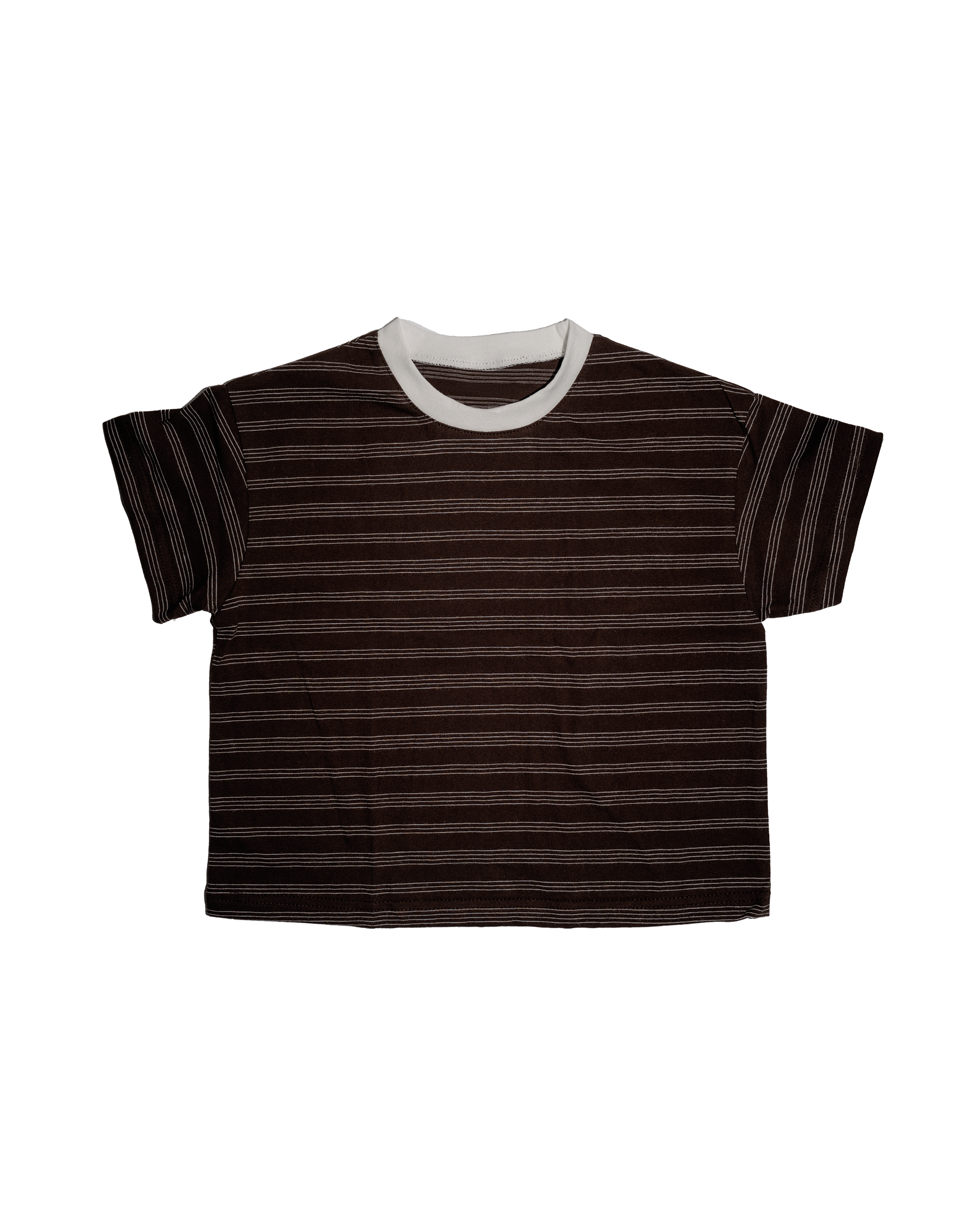 Oversized Striped Tee in Brown