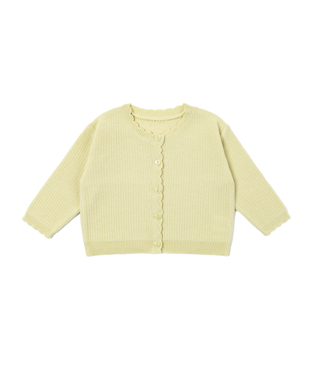 Knit Baby Cardigan in Lemon Green