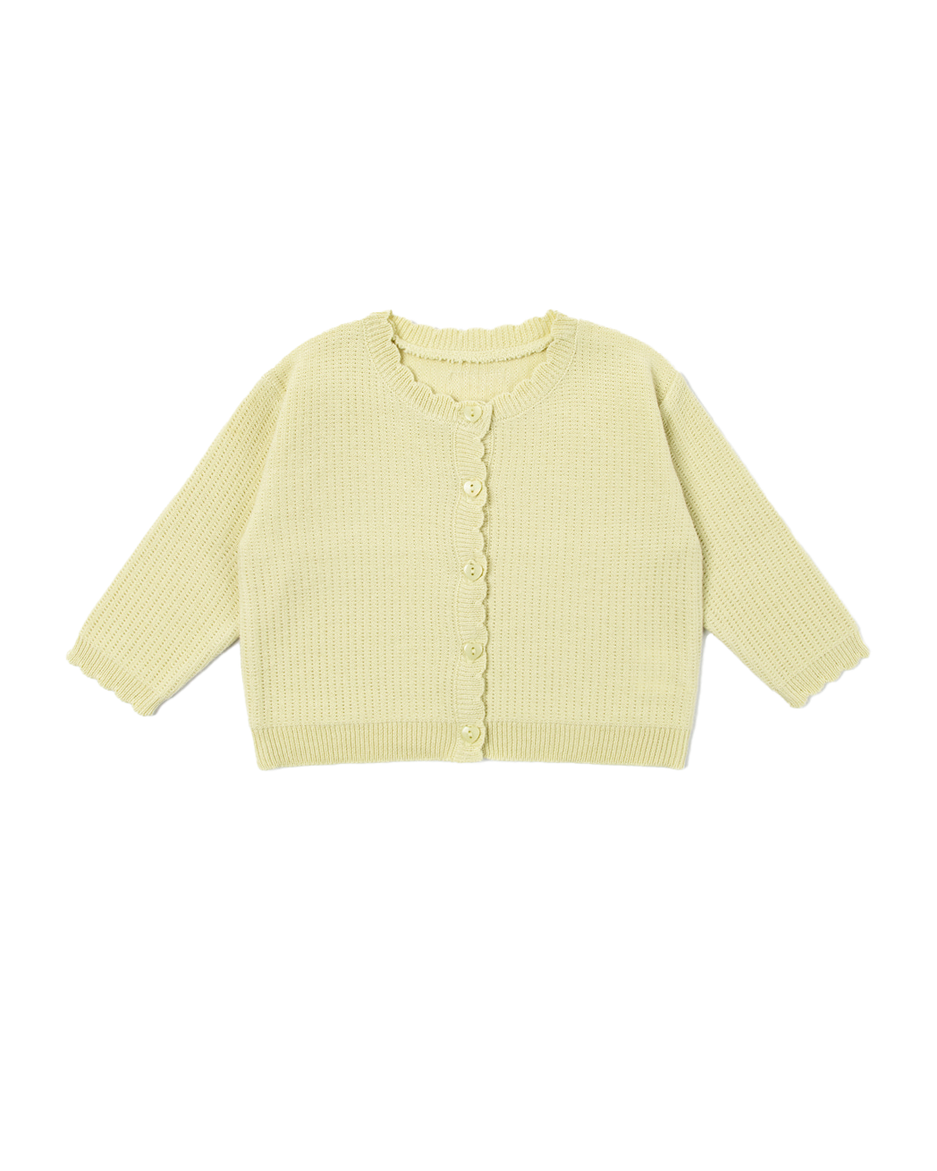Knit Baby Cardigan in Lemon Green