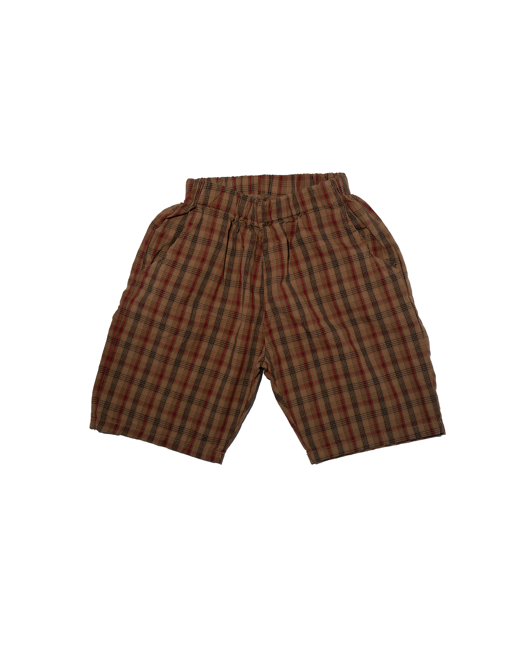 Check Shorts in Red Brown