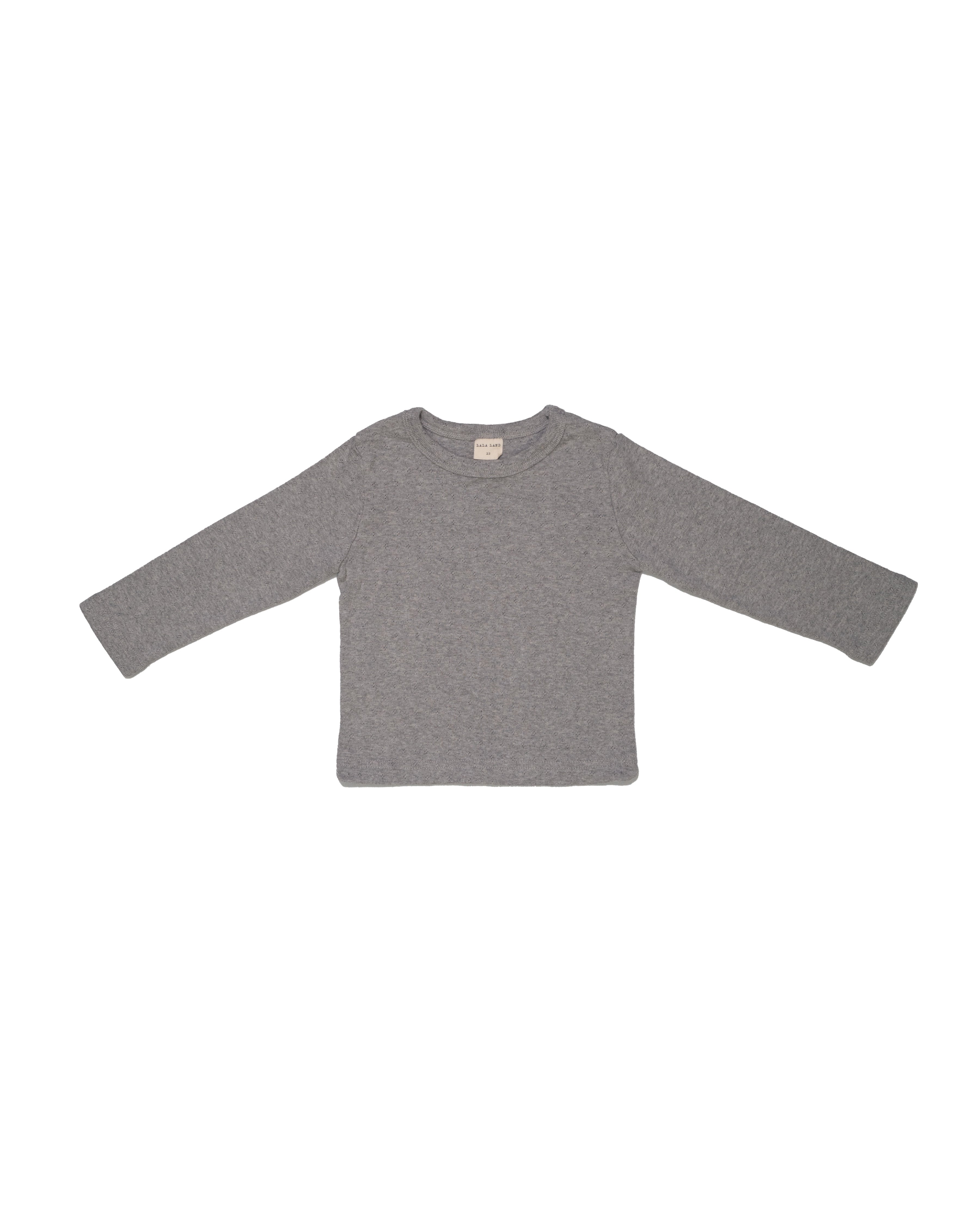 Eyelet Long Sleeve in Melange
