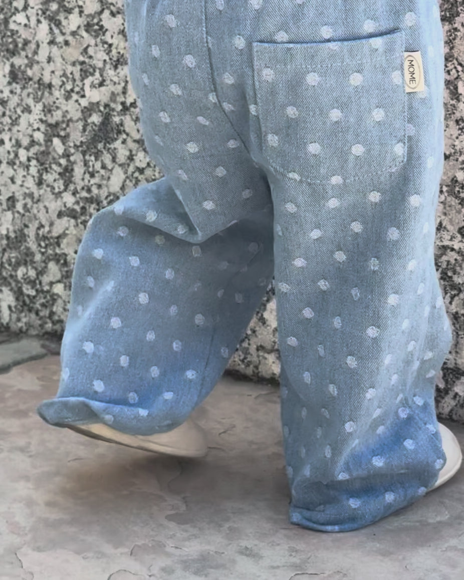 Dot Pants in Light Denim