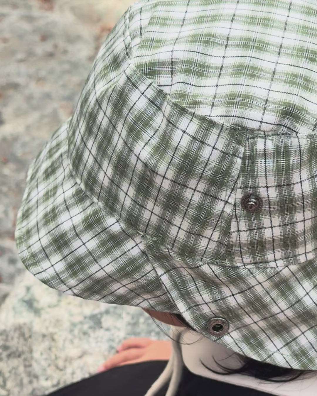 Plaid Bucket Hat in Green