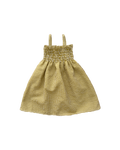 Smocked Gingham Dress in Yellow